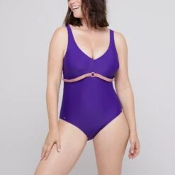 Maillot Une Pièce Sans Armatures Violet MADDELANA -Magasin De Lingerie De Mode BS74416 082 WEB 11